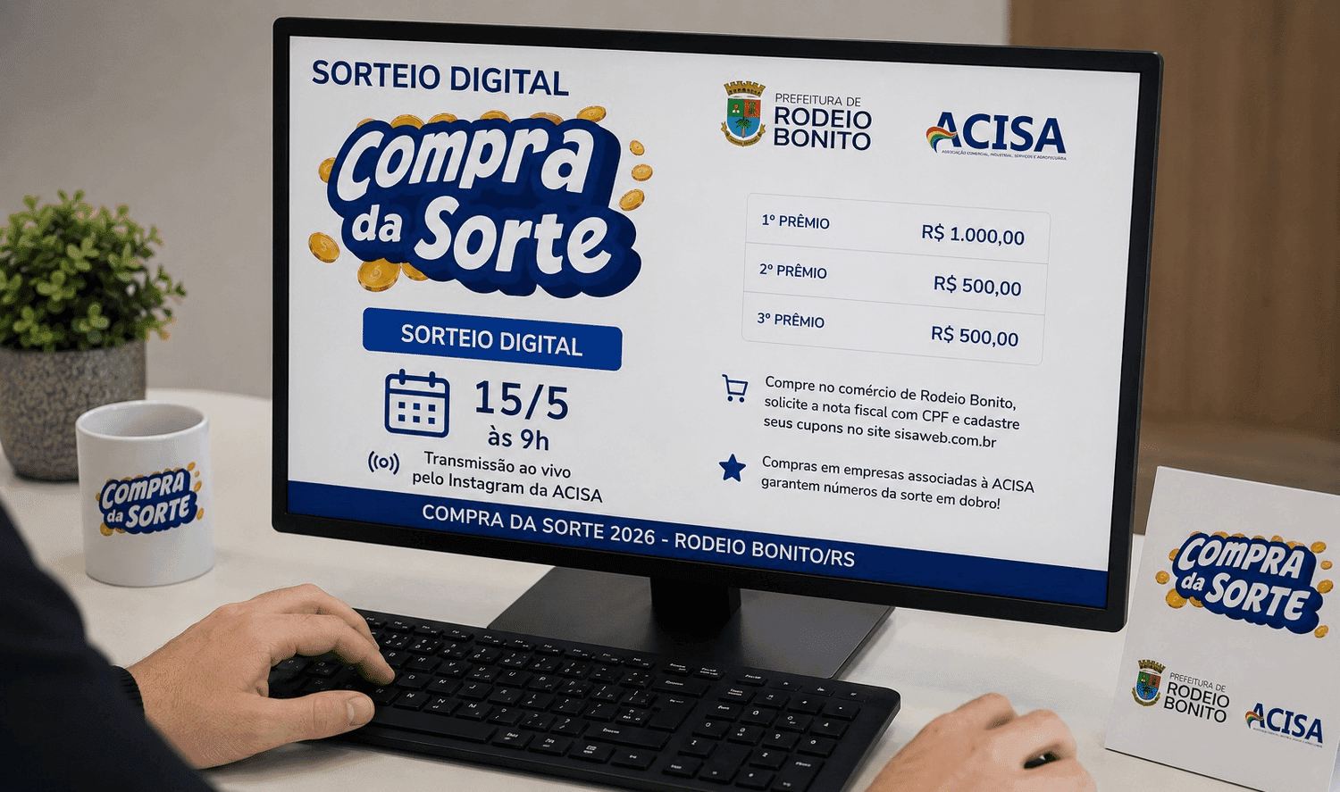 “Compra da Sorte 2026” distribuirá R$ 25 mil em vales-compras em Rodeio Bonito