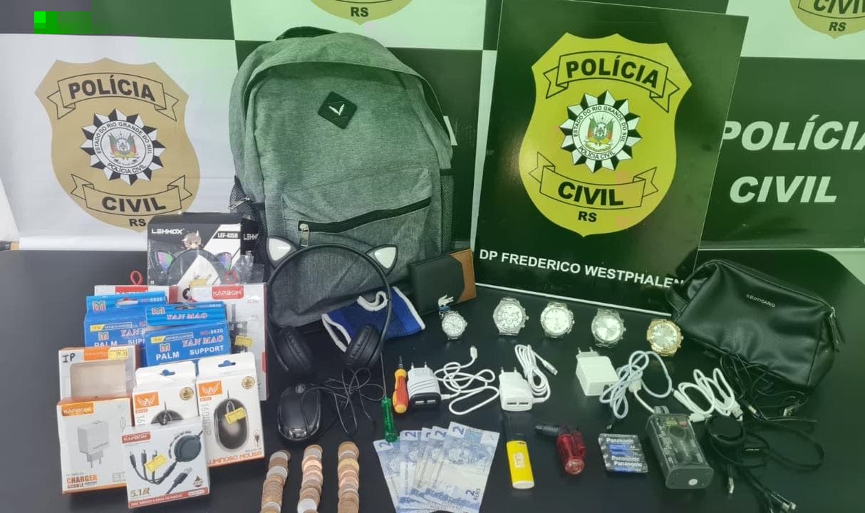 Suspeito de furto a comércio de Frederico Westphalen é preso em flagrante 